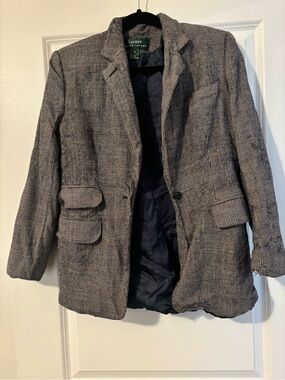 Ralph Lauren Gray Glen Plaid Blazer with Navy Lining
